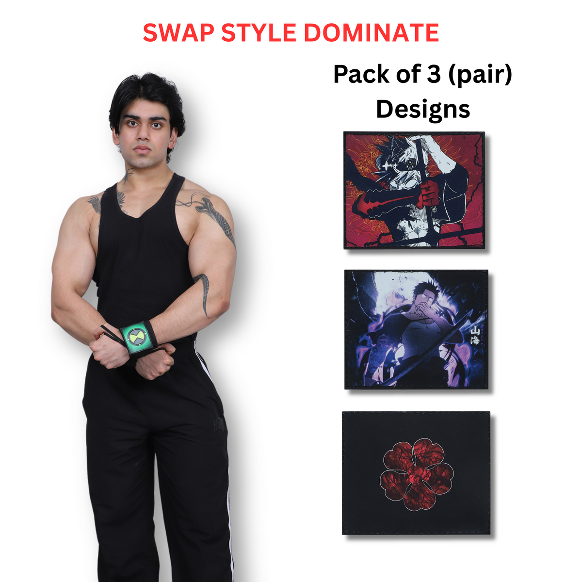 Black Clover Heavy duty premium Wrist Wraps –Detachable Design Gym Support by ZYZFIT