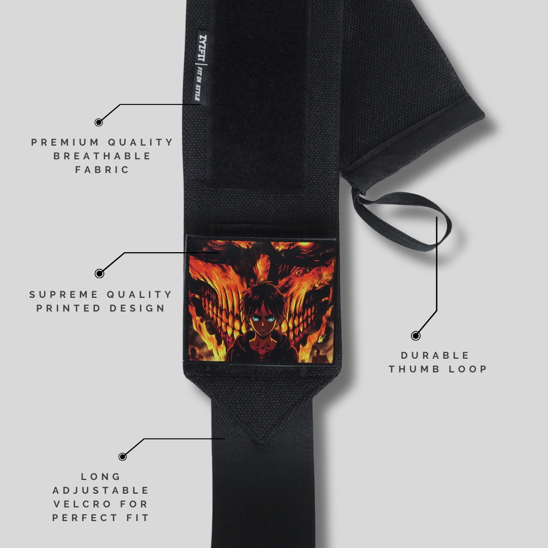 Attack on Titan Wrist Wraps – Levi Squad Detachable Gym Wraps by ZYZFIT