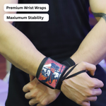 Black Clover Heavy duty premium Wrist Wraps –Detachable Design Gym Support by ZYZFIT