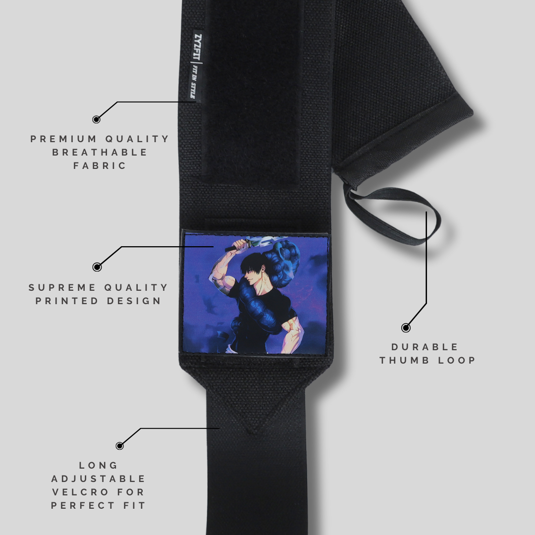 Jujutsu Kaisen Wrist Wraps – Gojo Satoru, Toji and Sukuna Edition by ZYZFIT – Cursed Energy Support