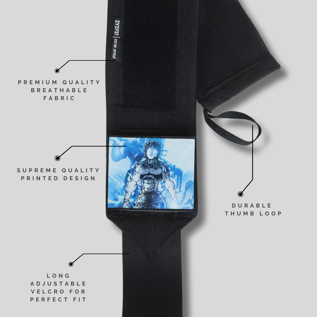 Baki Hanma Wrist Wraps – Heavy-Duty Fighter Edition by ZYZFIT