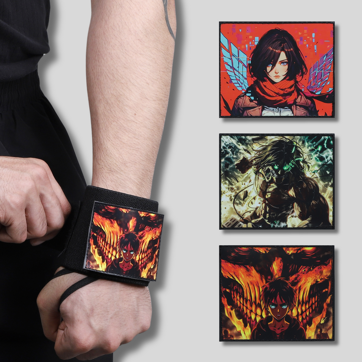 Attack on Titan Wrist Wraps – Levi Squad Detachable Gym Wraps by ZYZFIT