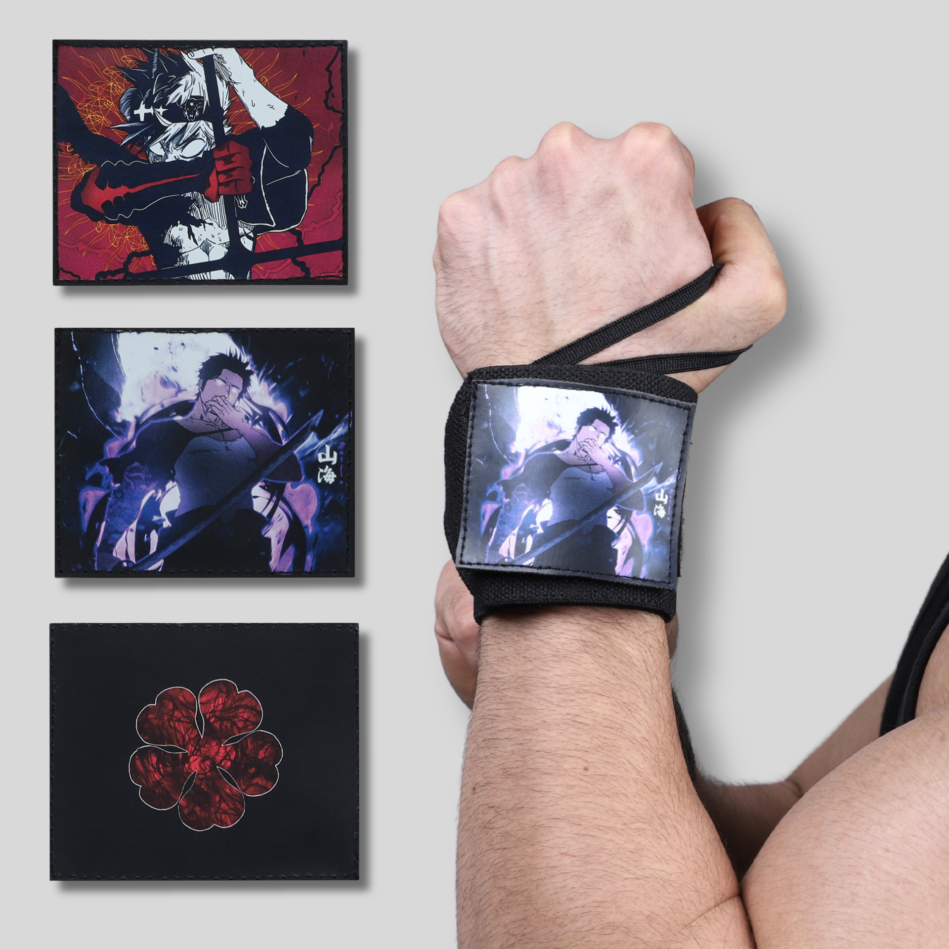 Black Clover Heavy duty premium Wrist Wraps –Detachable Design Gym