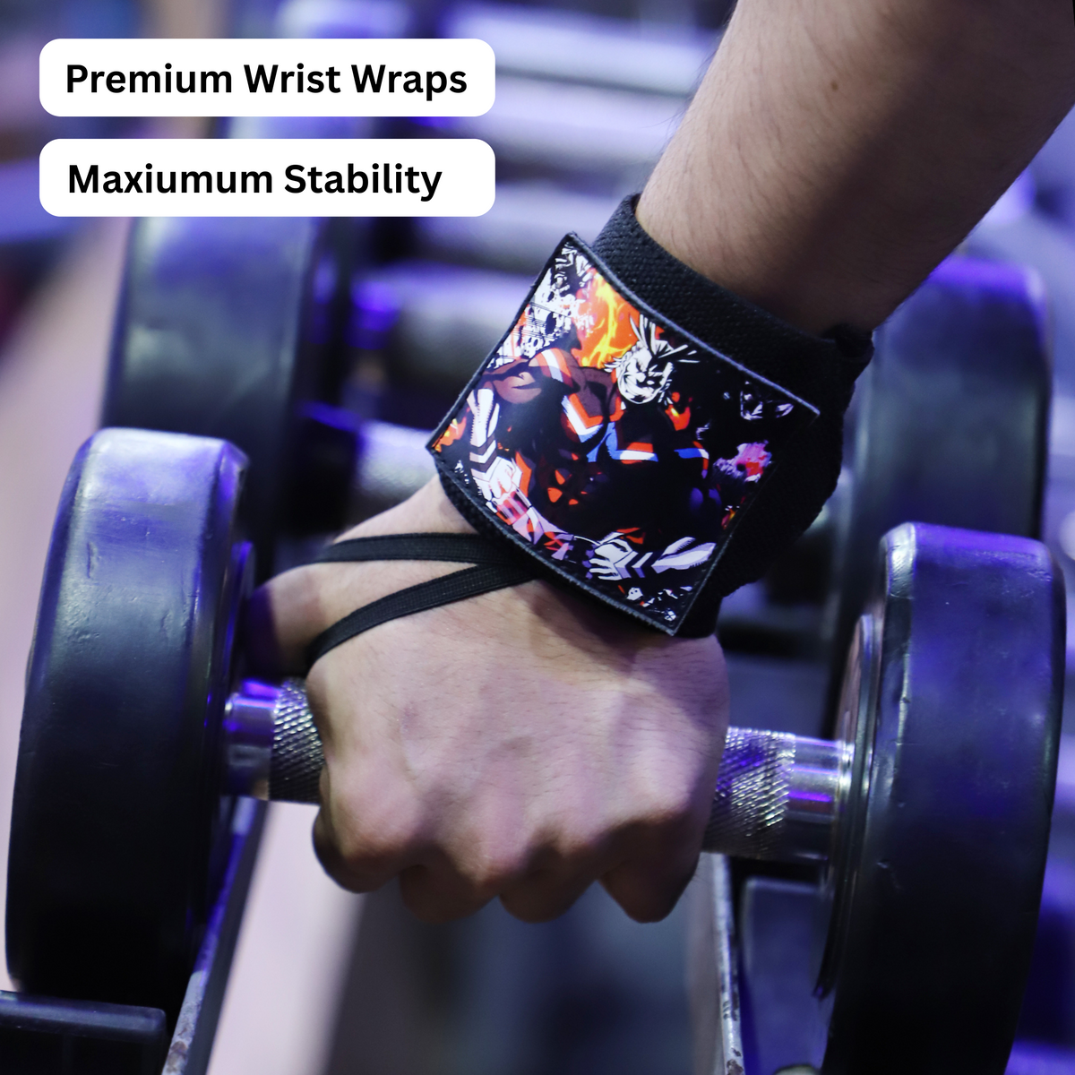 My Hero Academia Wrist Wraps – All Might Power Edition by ZYZFIT, Detachable design