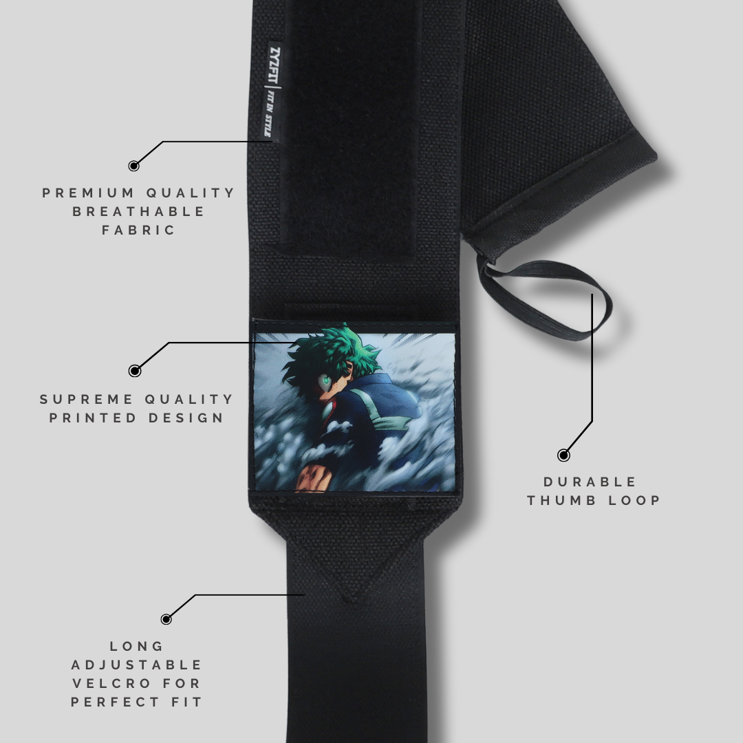 My Hero Academia Wrist Wraps – All Might Power Edition by ZYZFIT, Detachable design