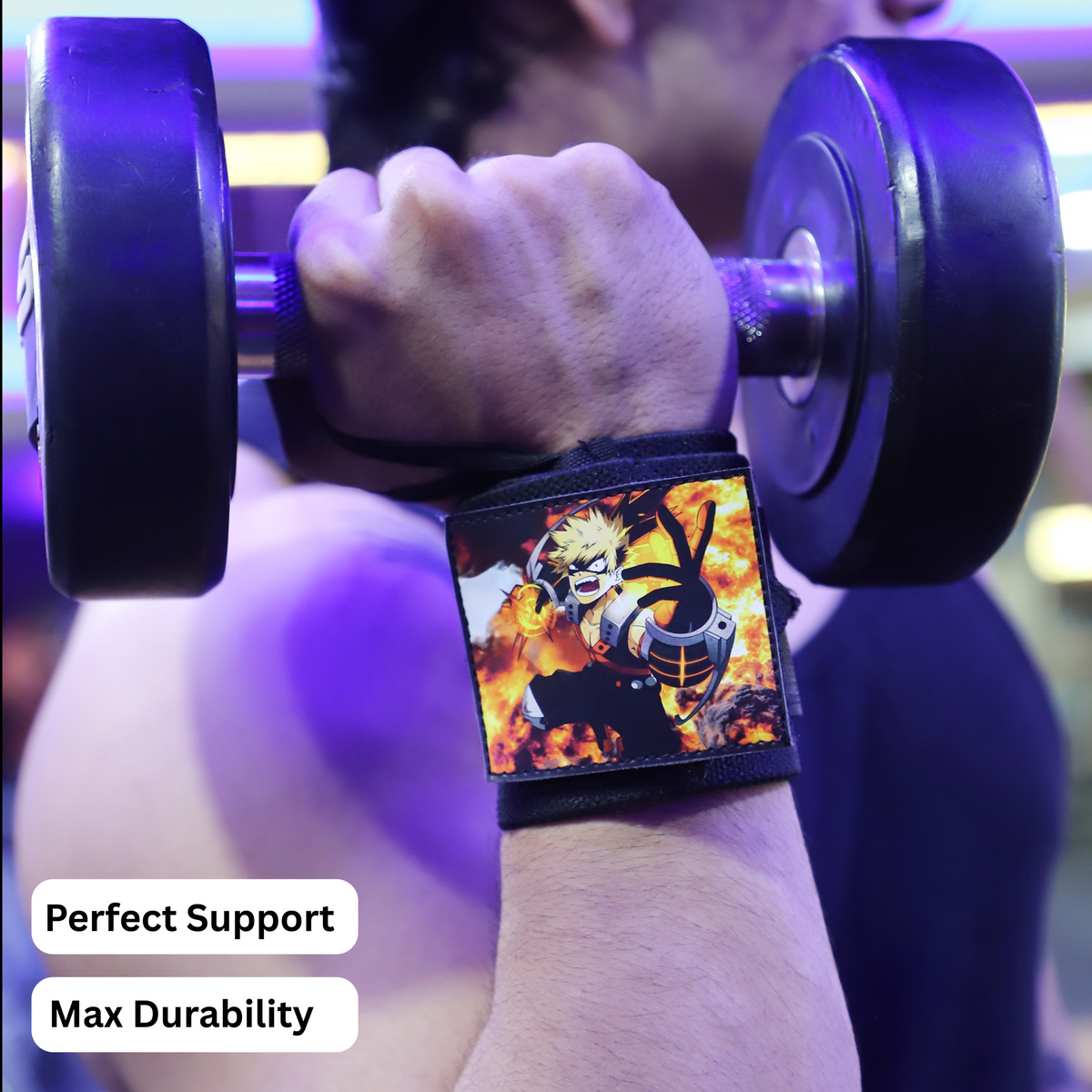 My Hero Academia Wrist Wraps – All Might Power Edition by ZYZFIT, Detachable design