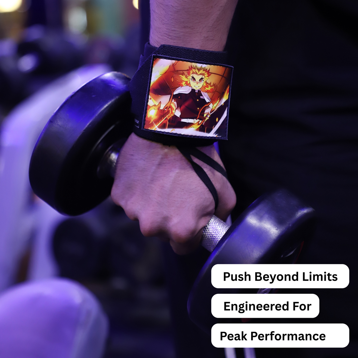 Demon Slayer Heavy duty Wrist Wraps – Tanjiro, Fire Hashira - Inspired Breathing Style Wrist Wraps by ZYZFIT, Detachable design