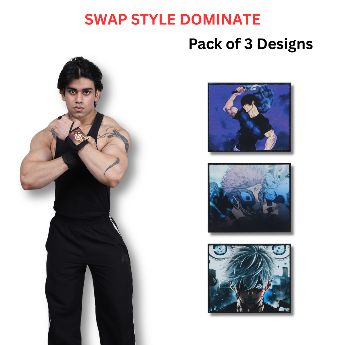 Jujutsu Kaisen Wrist Wraps – Gojo Satoru, Toji and Sukuna Edition by ZYZFIT – Cursed Energy Support