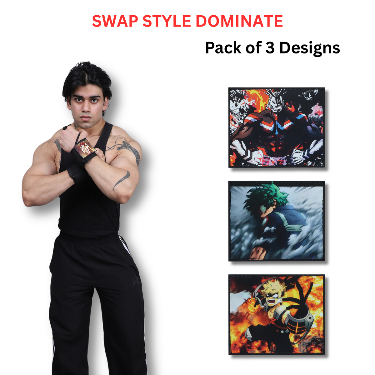 My Hero Academia Wrist Wraps – All Might Power Edition by ZYZFIT, Detachable design